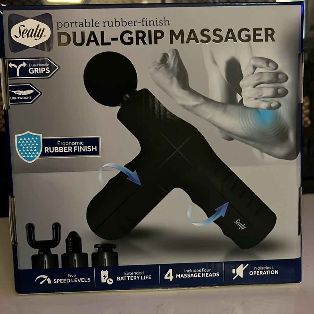 Sealy Dual Grip Lightweight Portable Massager New
